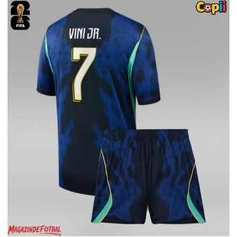 Brazilia Vinicius Junior #7 Echipament de Fotbal Replică Mondial 2026 Copii Deplasare (+ Șorturi)